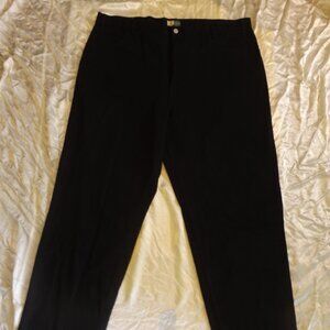 WearGuard Jeans Mens 44x32 Black, Lined Flannel Tartan Plaid Workwear Cotton USA